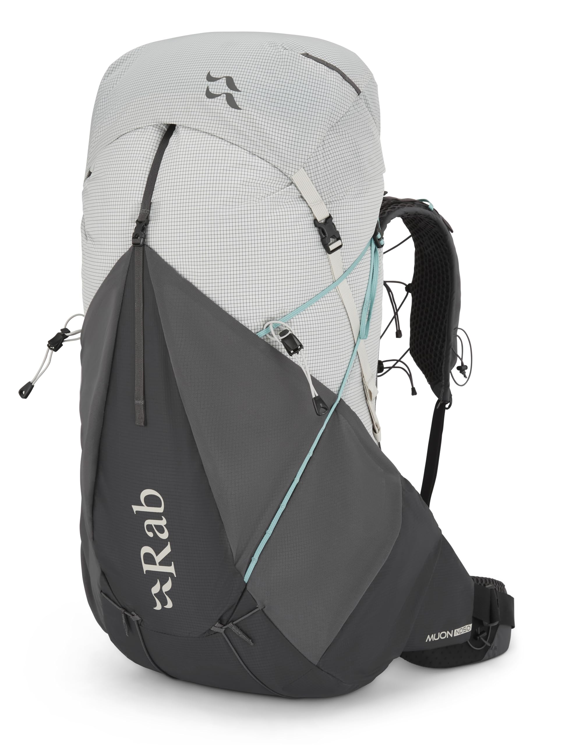 Rab Women's Muon ND Hiking Pack - Lightweight Durable Backpack for Hiking, Trekking, & Backpacking - Pewter/Graphene - 50-Liter 