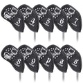 Caiobob Mytag Golf Iron Head Cover Wedge Headcover Set Black Synthetic Leather Skull Skeleton Irons Protector (10Pcs Iron Set(3,