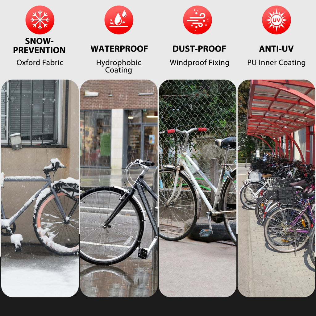 Topcrown Bike Cover Waterproof Outdoor Storage for 1 Bike, Bicycle Cover Rain Sun UV Dust Wind Proof with Storage Bag for Mounta