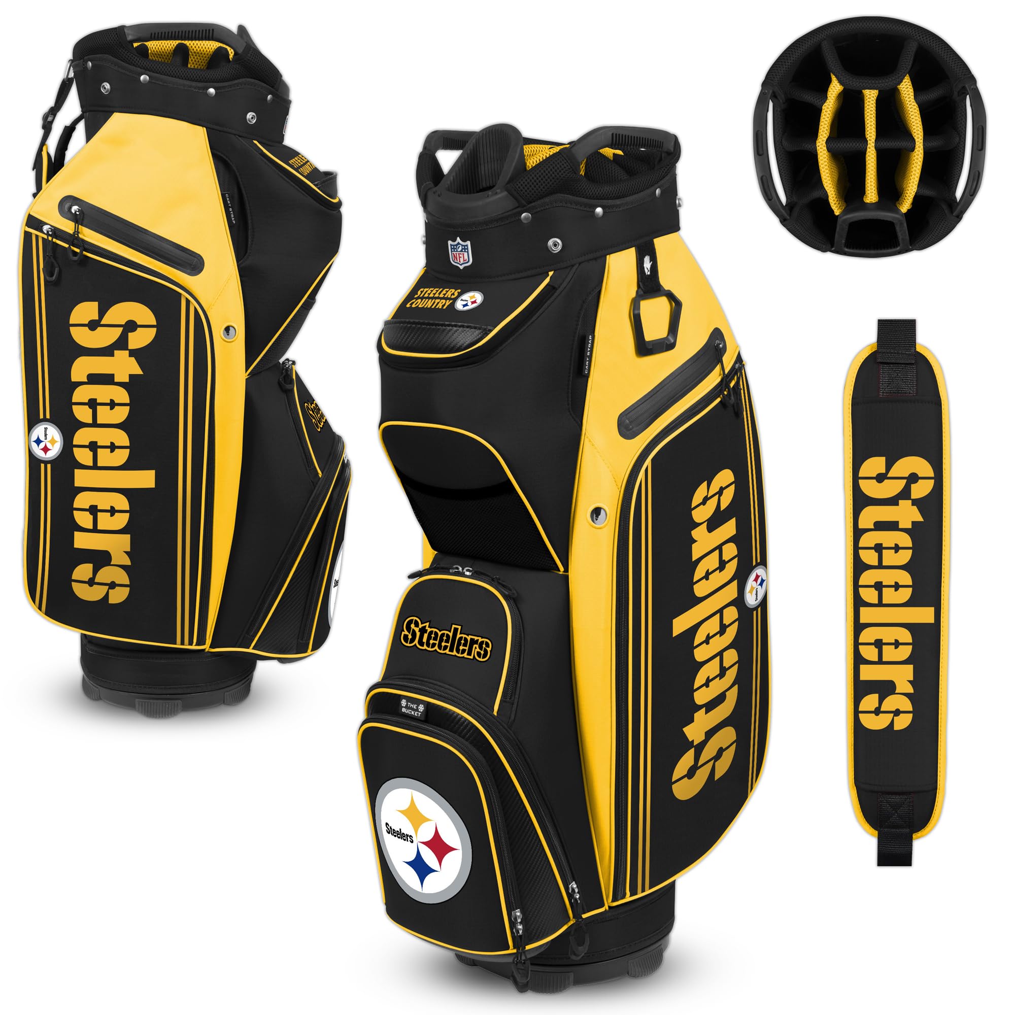 WinCraft Pittsburgh Steelers Bucket III Cooler Cart Golf Bag