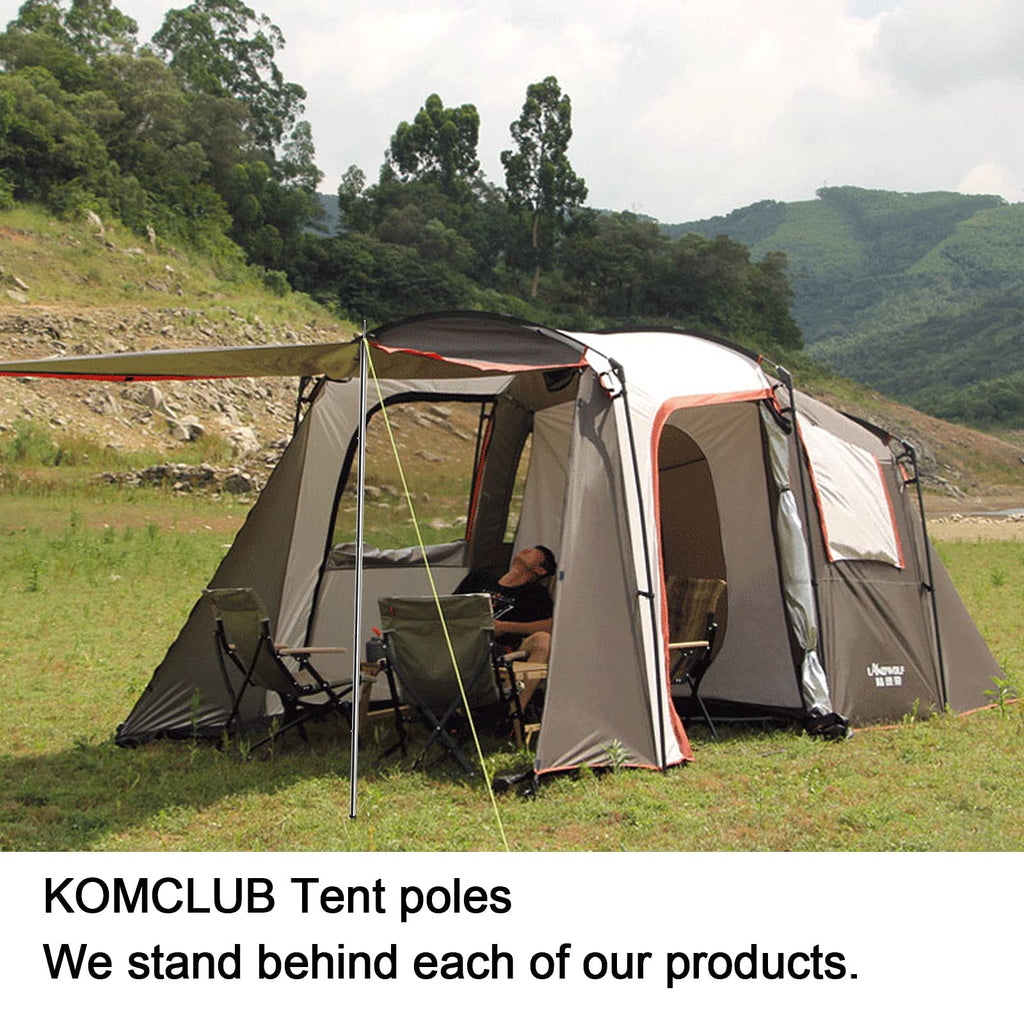 Komclub Telescoping Tent Poles Adjustable Tarp Poles Camping Stainless Steel Lightweight Tent Poles For Trap Sun Sails Canopy Aw