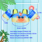 Elejolie Toddler Swim Vest For Child Learn Swiming Training,Infant Safety Swimmies Aid Jacket For Kids 2 3 4 5 6 Years Old,Arm W