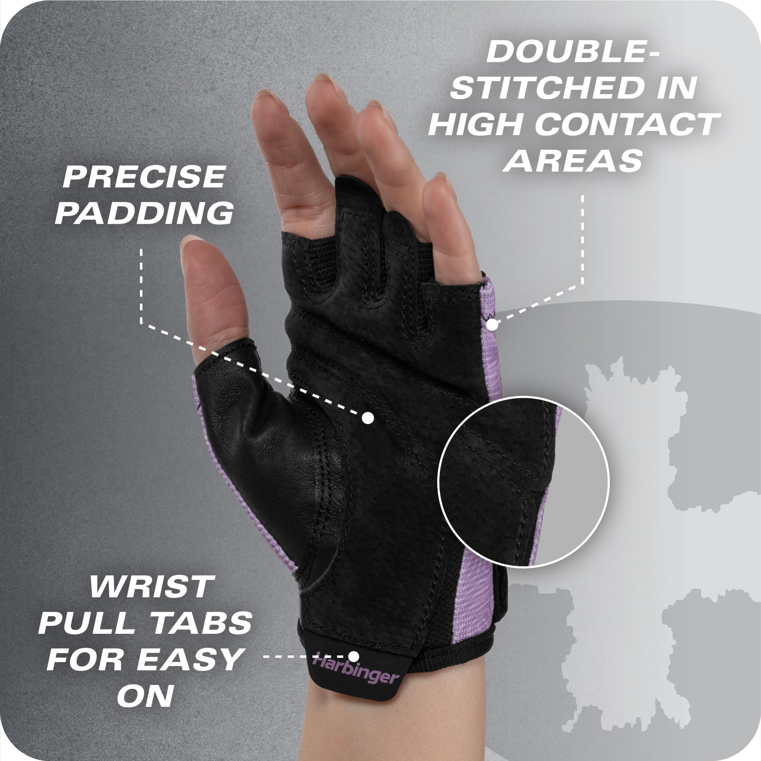 Power Gloves 3.0 - Durable Half Finger Weightlifting Gloves with Adjustable Wrist Closure, Breathable Leather Palm, Womens