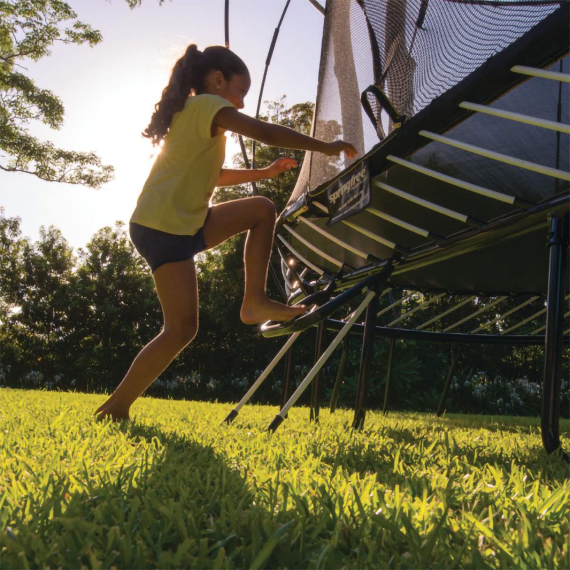 Springfree Trampoline Flexrstep V2 Ladder Accessory For Springfree Trampolines With Weight Capacity Of 152 Pounds And Safety Loc
