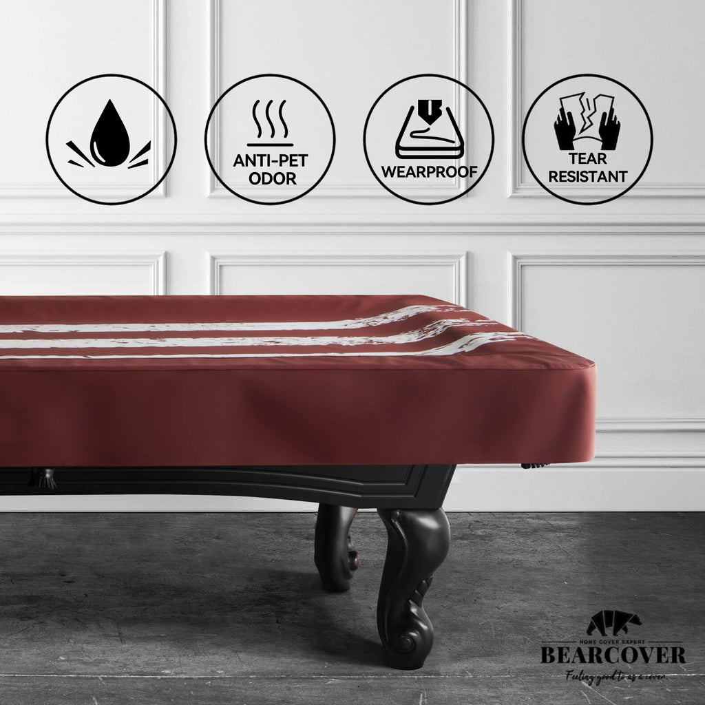 Bearcover Pool Table Cover, Waterproof Indoor/Outdoor Heavy Leatherette Pool Table Accessories, Billiards Accessories For Protec