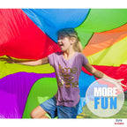 Play Platoon Rainbow Parachute Toy For Kids, Kid Parachute With Handle, 10 Ft Play Parachute Game For Kids With 10 Handles, Para