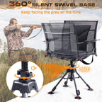 Tr 360 Degree Swivel Hunting Blind Chair,400 Lbs Capacity Silent,4 Legs And Seat Armrests Height Adjustable,Comfortable Padded S