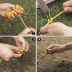 Azarxis Reflective Guyline F4Mm 4M Tent Guide Rope Cord With Aluminum Guy Line Adjuster Tensioner Lightweight For Tent Tarp Cano