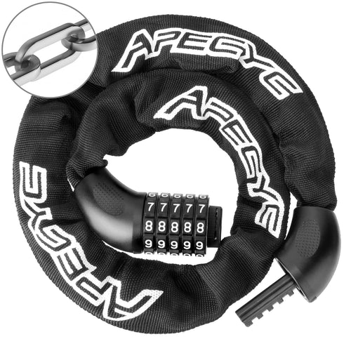 APECYC Bike Chain Lock Heavy Duty, 5 Digit Combination Anti-Theft Bicycle Lock, 3 FT Hardened Steel Square Links Locks for Bike,