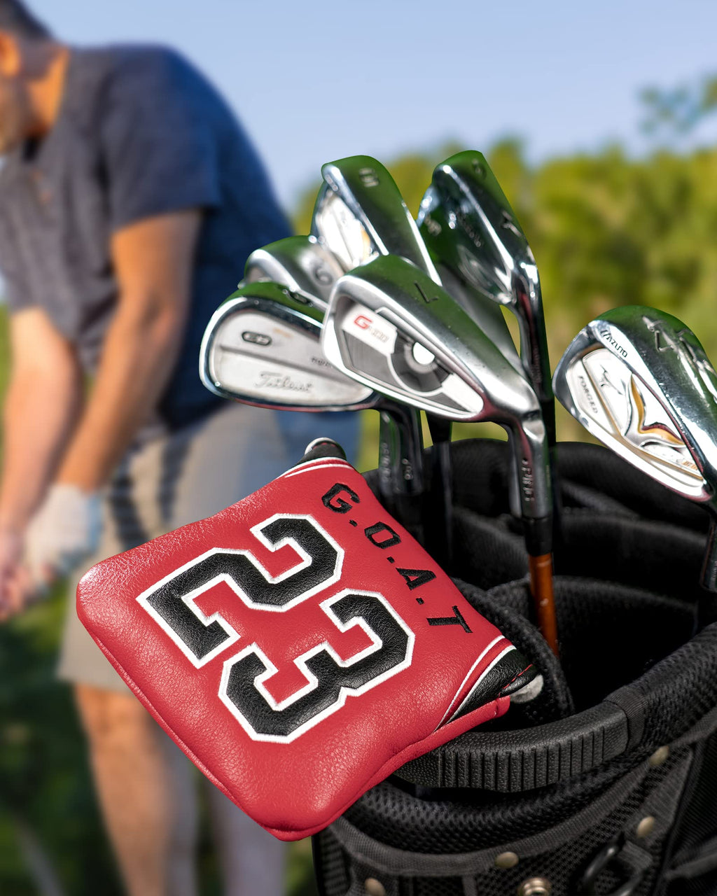 Golf Headcovers Red No.23 Square Mallet Putter Cover, Mallet Putter Cover,Putter Cover For Scotty Cameron Odyssey Taylormade Spi