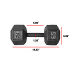 Cap Barbell Cast Iron Hex Dumbbell, Black, Single, 65 Lb