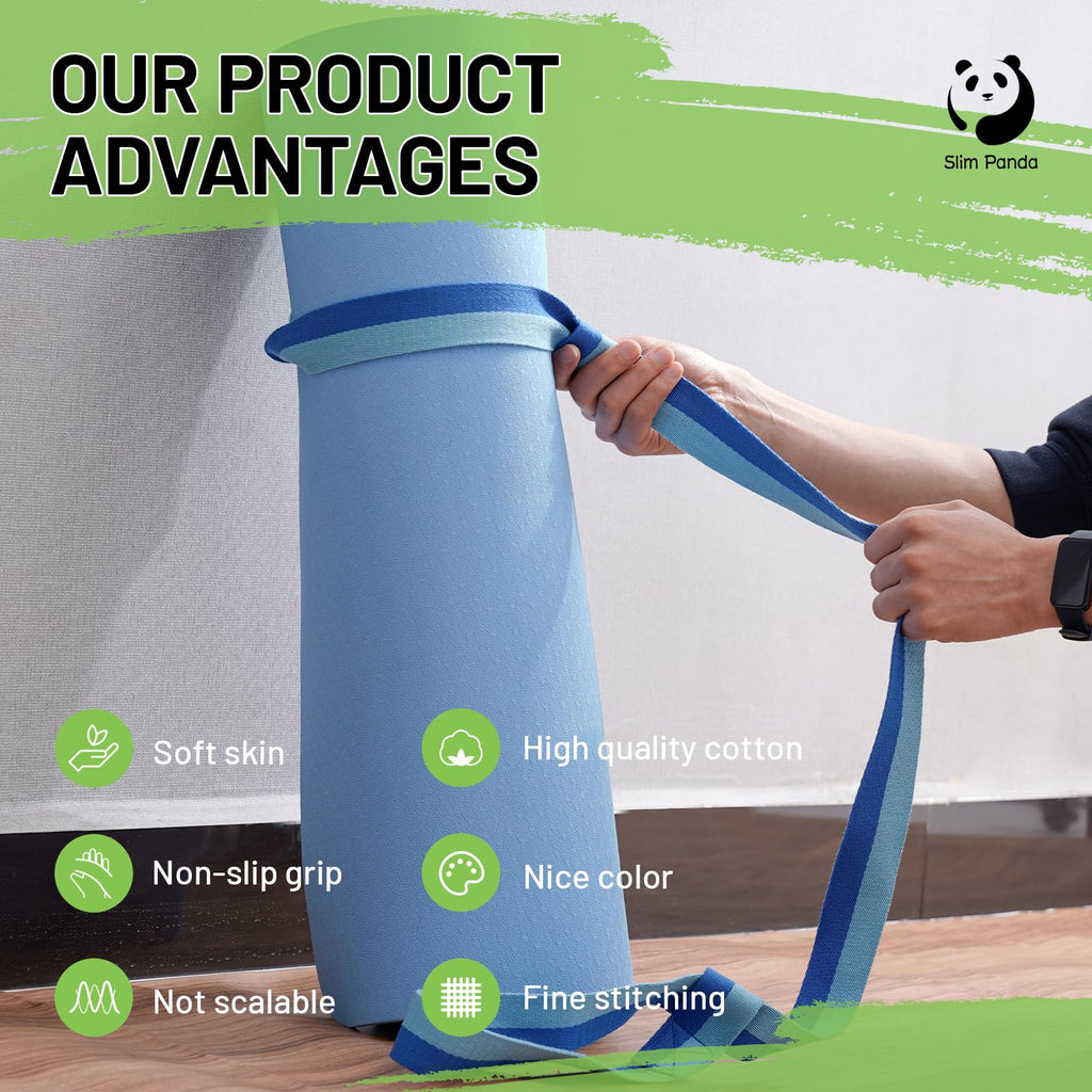 Slim Panda Yoga Mat Straps For Carrying,Adjustable Yoga Mat Carrier, Yoga Mat Sling(Yoga Mat Not Included)(Ocean)