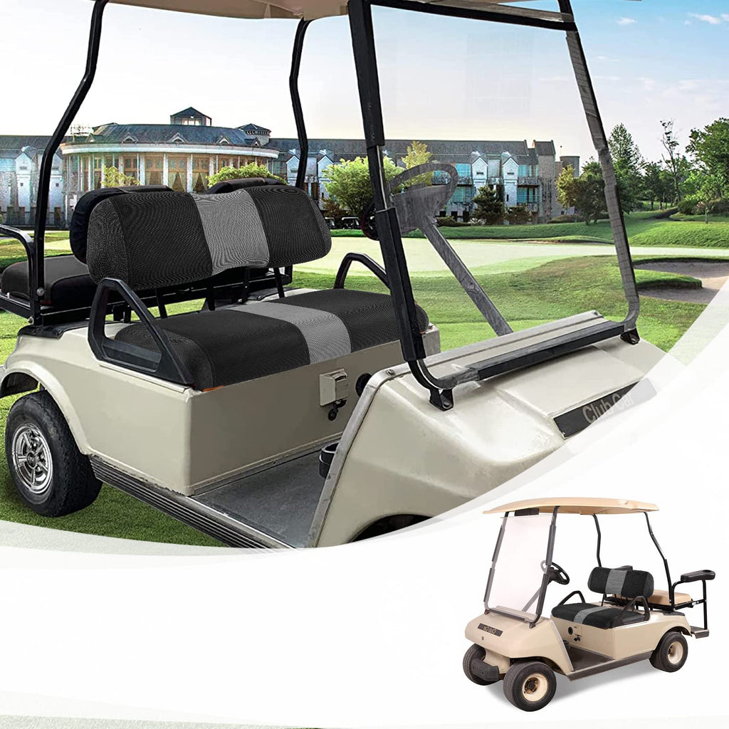 Samxomap 2Pcs Golf Cart Seat Covers Washable Breathable Air Mesh Cloth Adjustable Front Seat Cover Fit Like Gloves For Club Car 