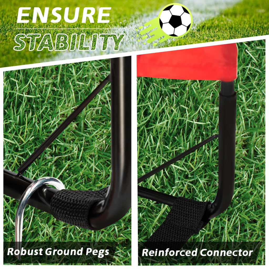 L Runnzer Portable Soccer Goals, Kids Soccer Nets For Backyard For Training & Practice, Soccer Net For Kids With Carry Bag, 2 Se