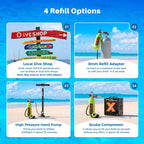 Smaco Scuba Tank Diving Gear For Diver 1L Mini Scuba Tank Oxygen Cylinder With 15-20 Minutes Underwater Breathing Portable Divin