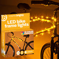 Brightz CosmicBrightz LED Bike Frame Rope Light, Gold - 6.5-Foot String Rope - Battery-Powered with On/Off Switch - Ultra Bright