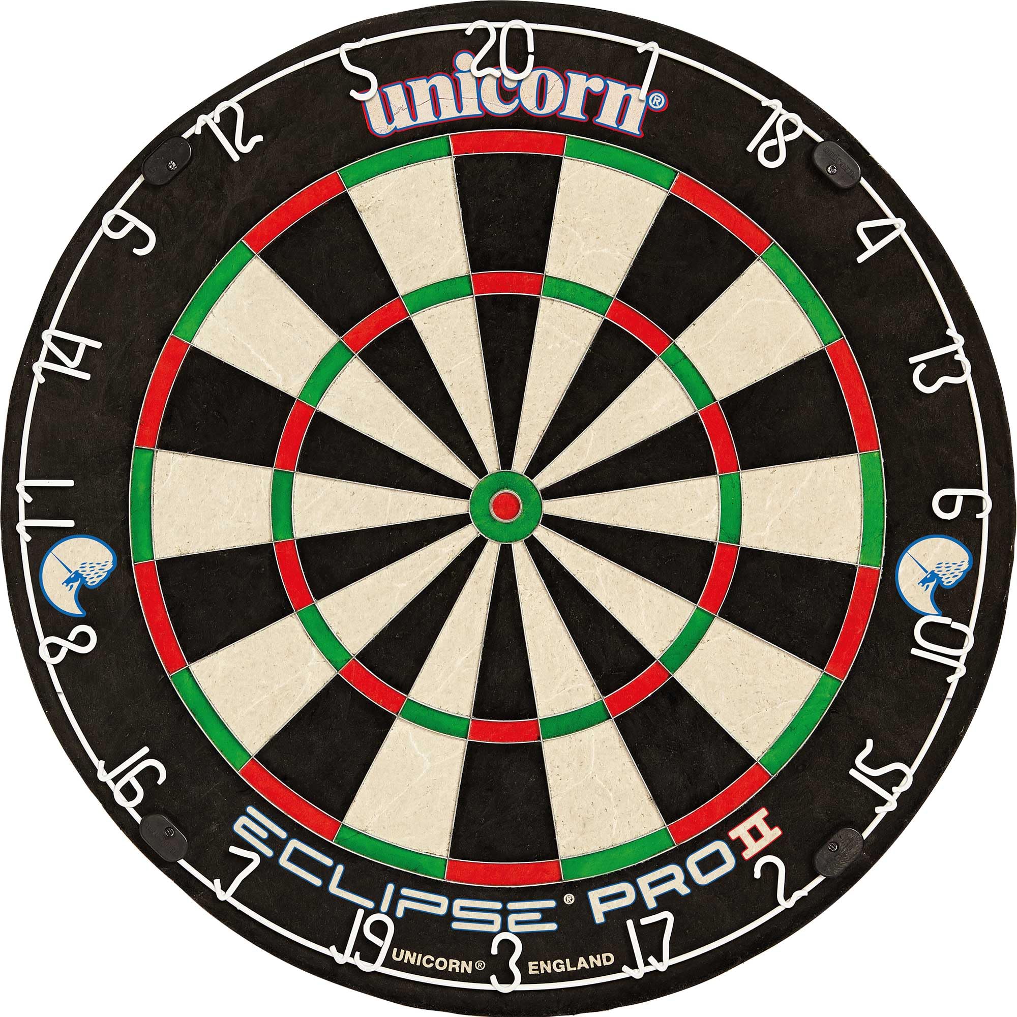 Unicorn Eclipse Pro 2 Bristle Steel Tip Dartboard with American Legend Dartboard Cabinets - Ultra-Slim Bullseye - High-Vis Rotat