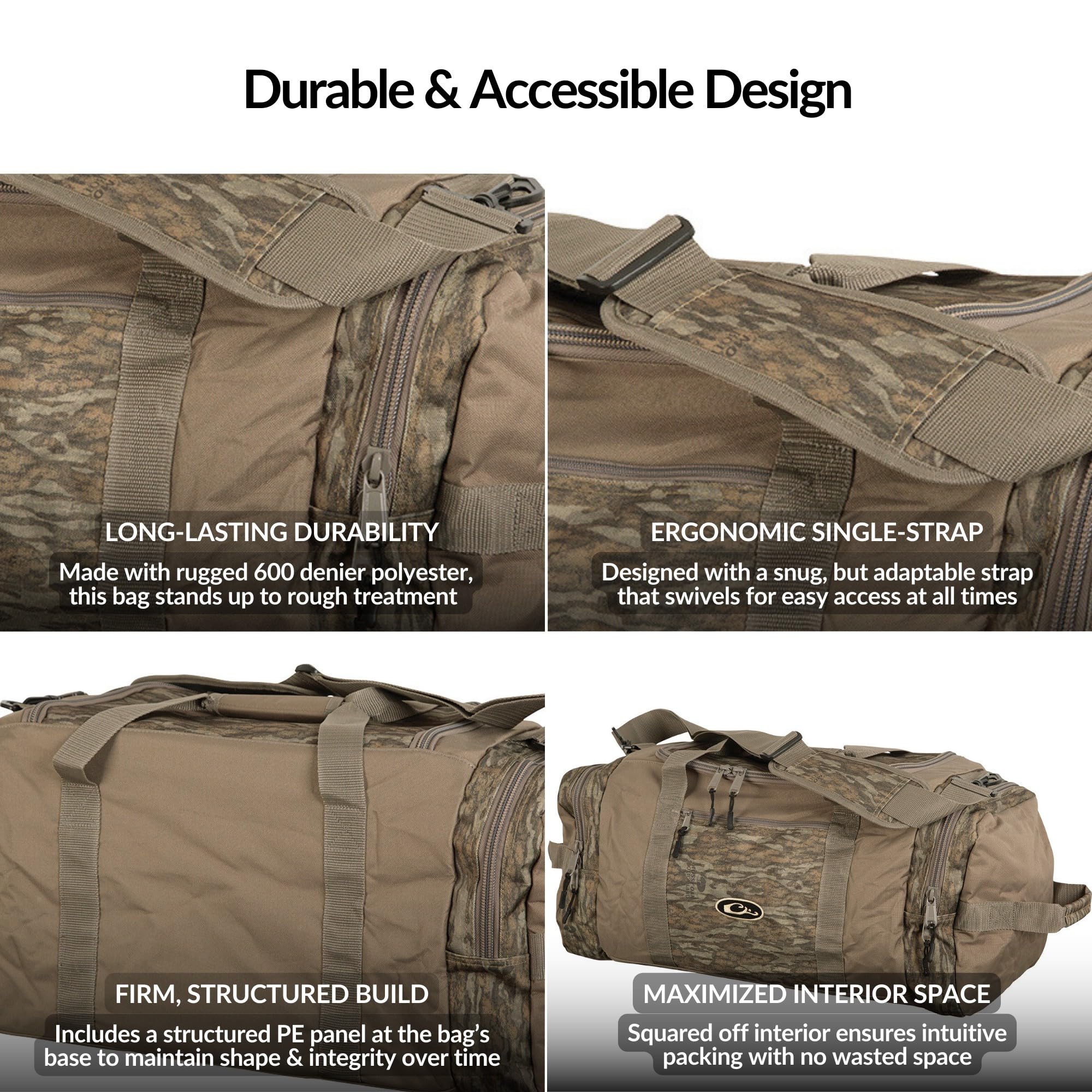 Drake Waterfowl Hunting Travel Duffle Bag, Bottomland, Medium