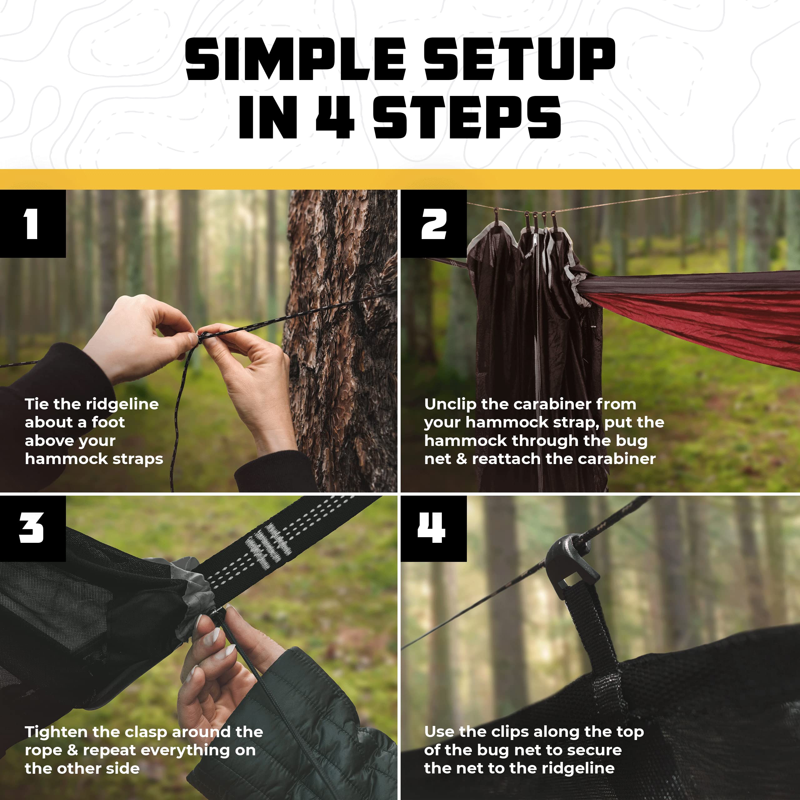 Wise Owl Outfitters Hammock Bug Net - Mosquito Net For Hammock, Lightweight Bug Netting For Camping, Hiking, Backpacking, Forest