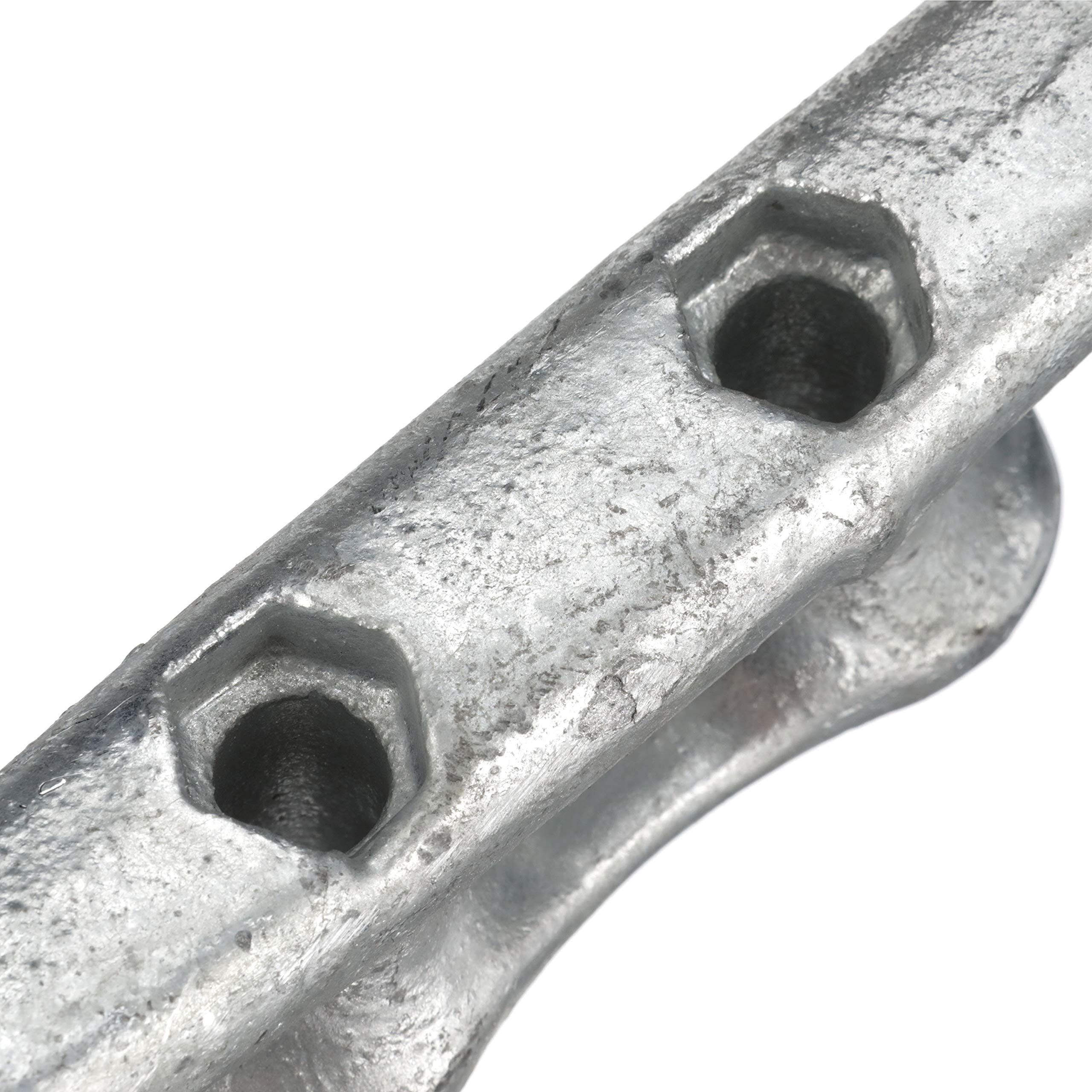 Attwood 12102L3 Cast Iron Cleat - 8 In. Long, 1 1/8 In. Wide, 1 5/8 In. High, Requires Two (2) 3/8-In. Fasteners, Silver
