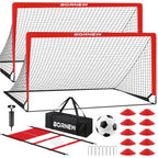 Kids Soccer Goal For Backyard Set - 2 Set Of 6X4 Ft Toddler Soccer Nets With 20Ft Agility Ladder, Soccer Ball, Pop Up Portable S