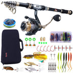 Sougayilang Telescopic Fishing Rod And Reel Combos Full Kit, Carbon Fiber Fishing Pole, 13 +1 Shielded Bearings Stainless Steel