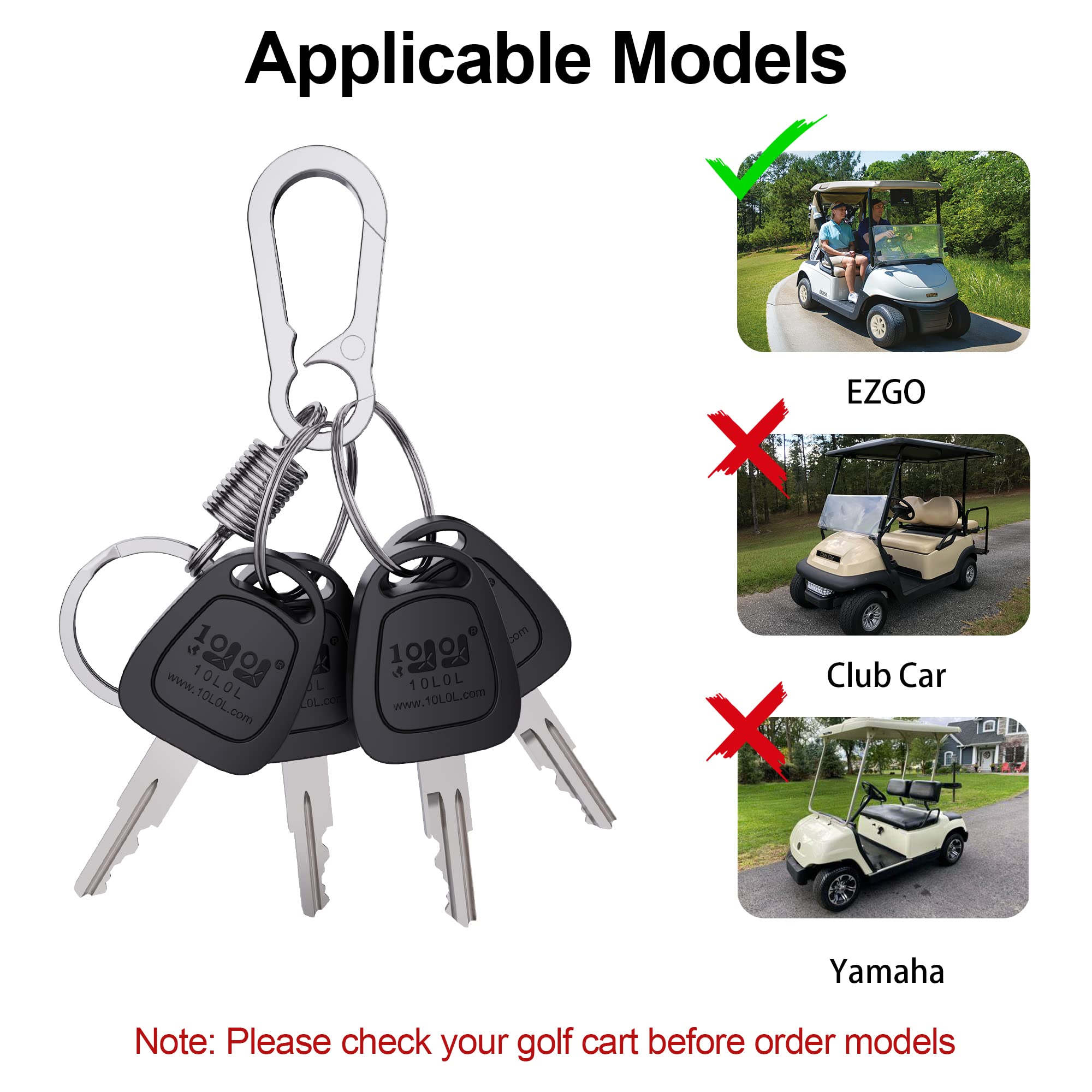 9.99World Mall Golf Cart Key For Golf Cart Ezgo 1982-Up (Gas/Electric) Ignition Key Replacement Part 17063-G1 17063G1 (2 Pcs)