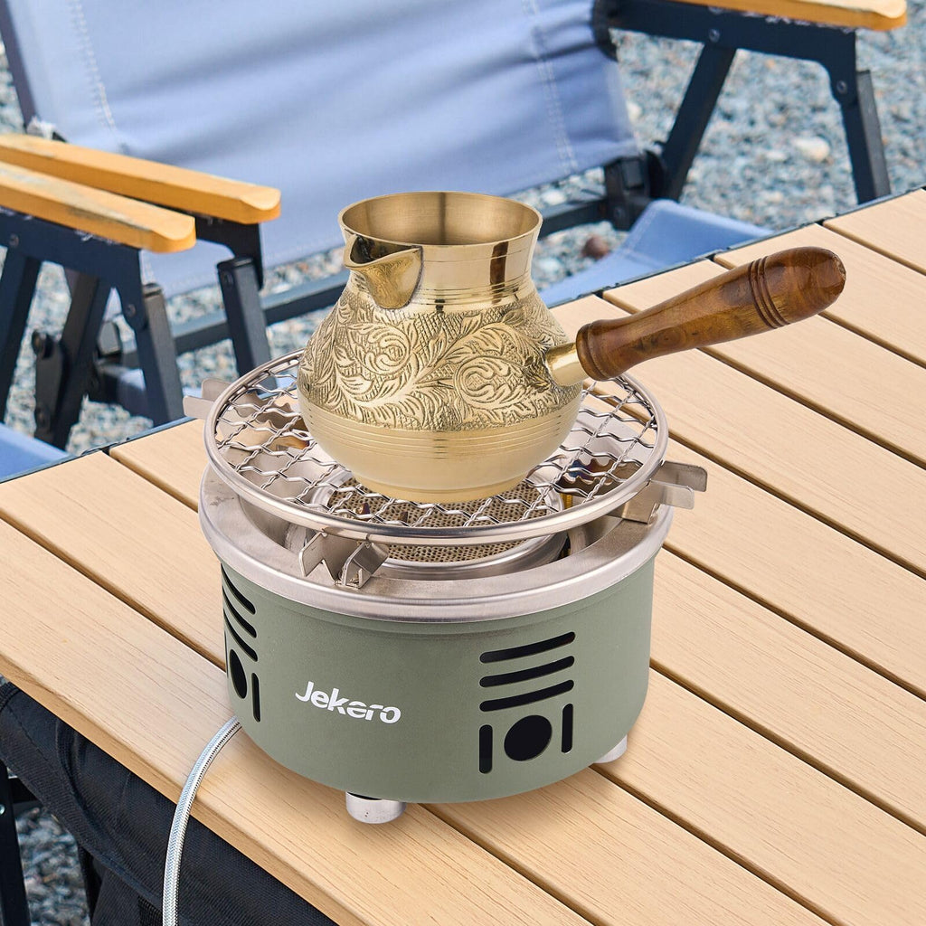 Camping Stove With Infrared Burner, Single Burner Propane Stove Adjustable Flame Control Wind-Resistant Portable Gas Cooker For