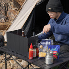 Redcamp 9.5 High Folding Outdoor Stove Windscreen, 10 Plates Aluminum Camping Stove Windshield With Carrying Bag, Lightweight Bu
