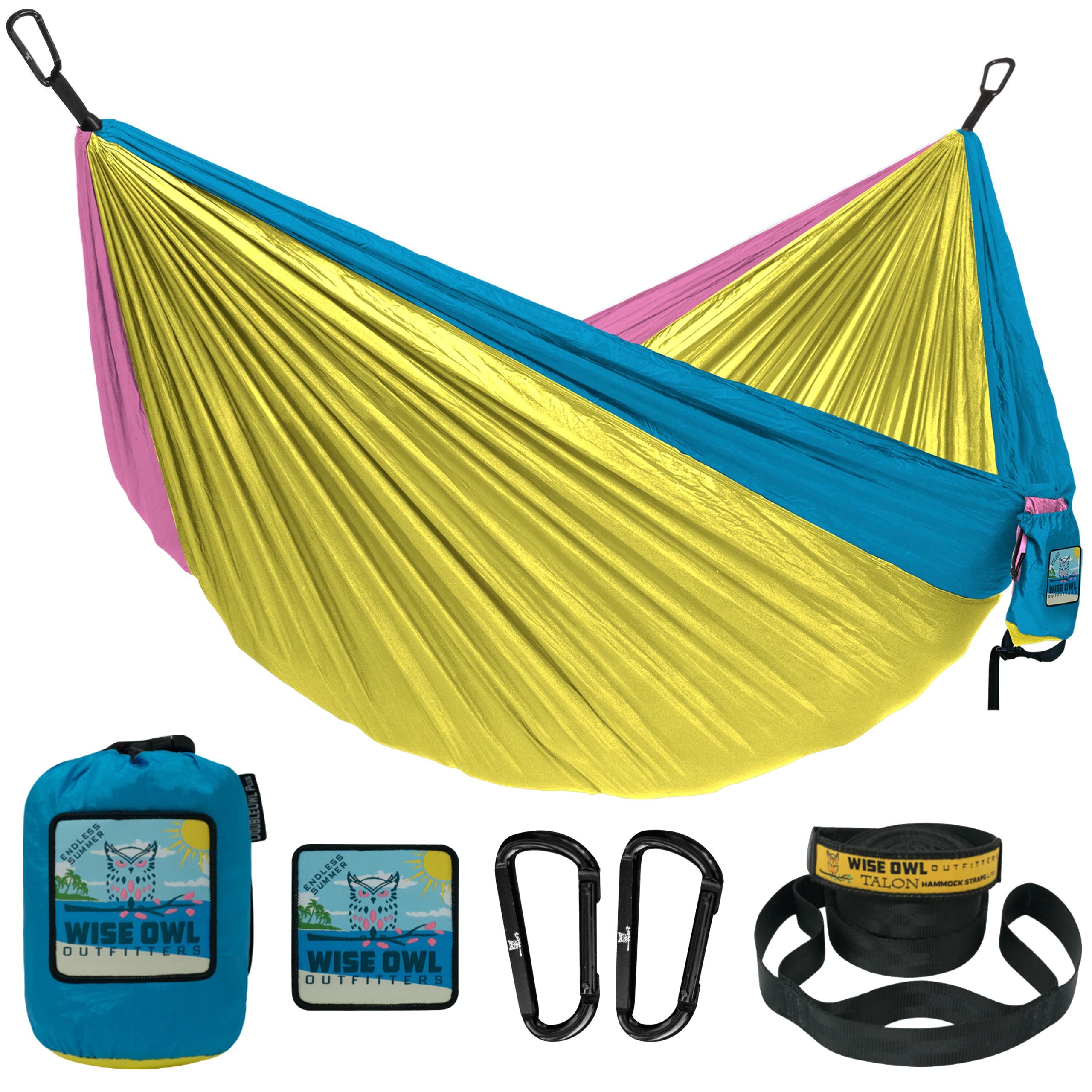 Wise Owl Outfitters Camping Hammock - 500lbs Portable Hammock with Tree Straps - Travel, Backpacking, Hiking, Outdoors Camping G
