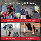 Fitvids 2-Inch Olympic Hex Weight Lifting Trap Bar with Long and Rotating Sleeves, Close Design