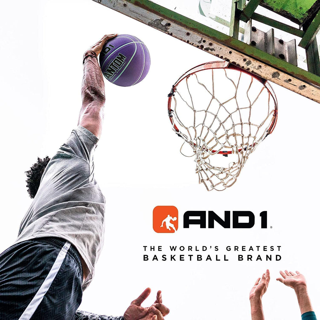 And1 Fantom Rubber Basketball - Official Size Streetball, Made For Indoor And Outdoor Basketball Games - Sold Deflated (Pump Not