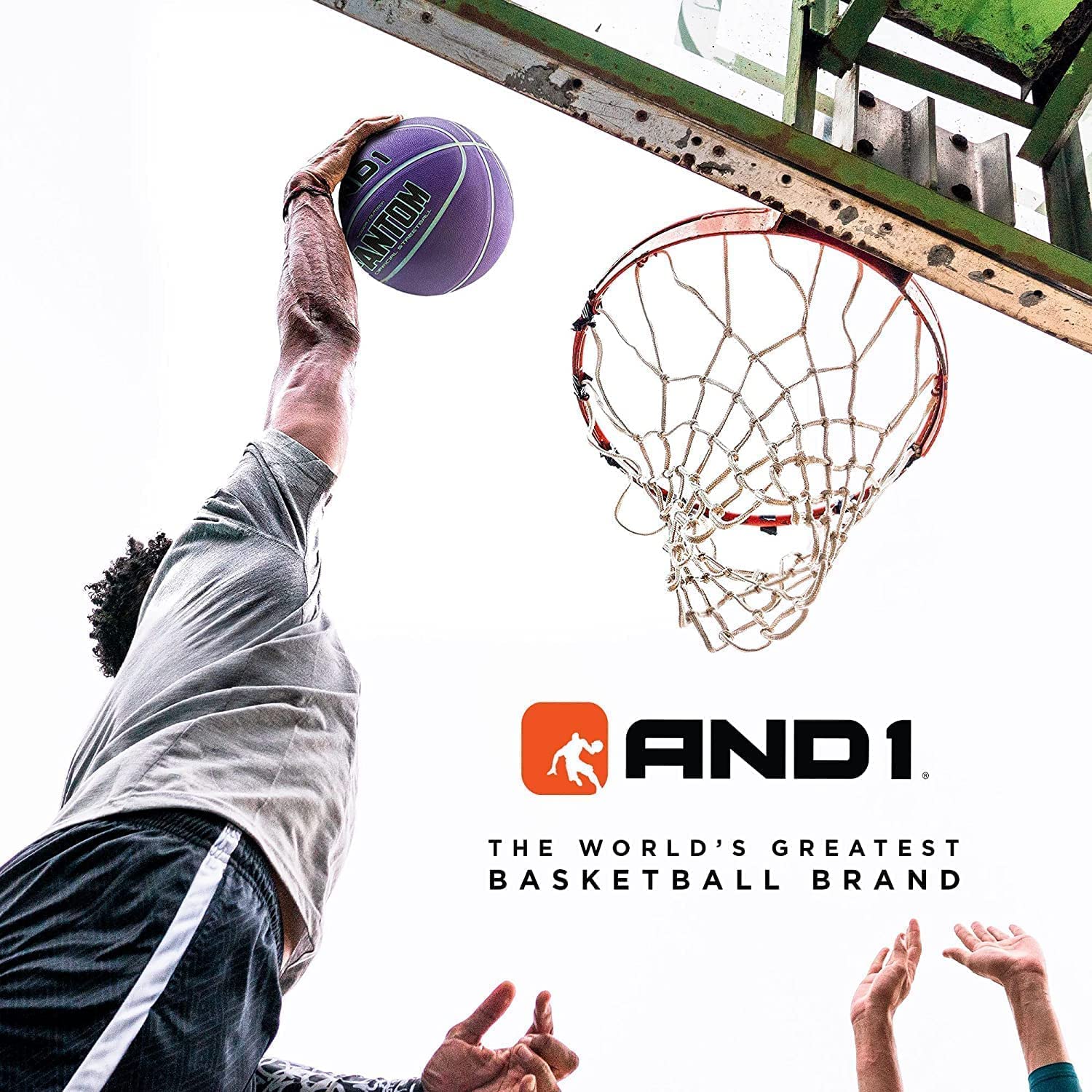 And1 Fantom Rubber Basketball - Official Size Streetball, Made For Indoor And Outdoor Basketball Games - Sold Deflated (Pump Not