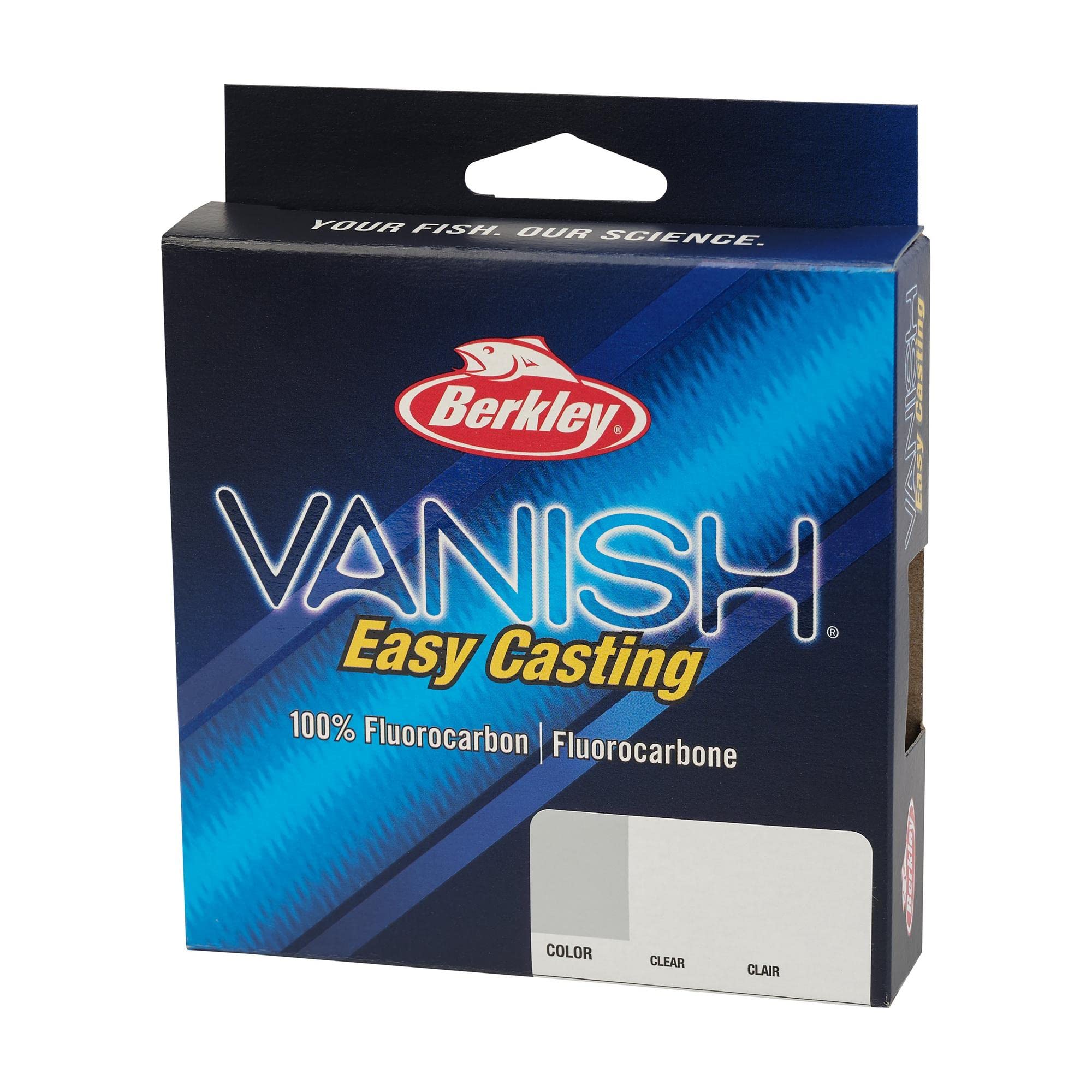 Berkley Vanish, Clear, 20Lb | 9Kg, 250Yd | 228M Fluorocarbon Fishing Line, Suitable For Saltwater And Freshwater Environments