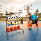 Vevor Basketball Rack, 4-Layers Rolling Basketball Shooting Training Stand, Sports Equipment Storage Organizer With Wheels, Hook