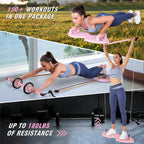 Lalahigh Home Workout Equipment For Women, Multifunction Push Up Board, Portable Home Gym System With Resistance Bands,Ab Roller