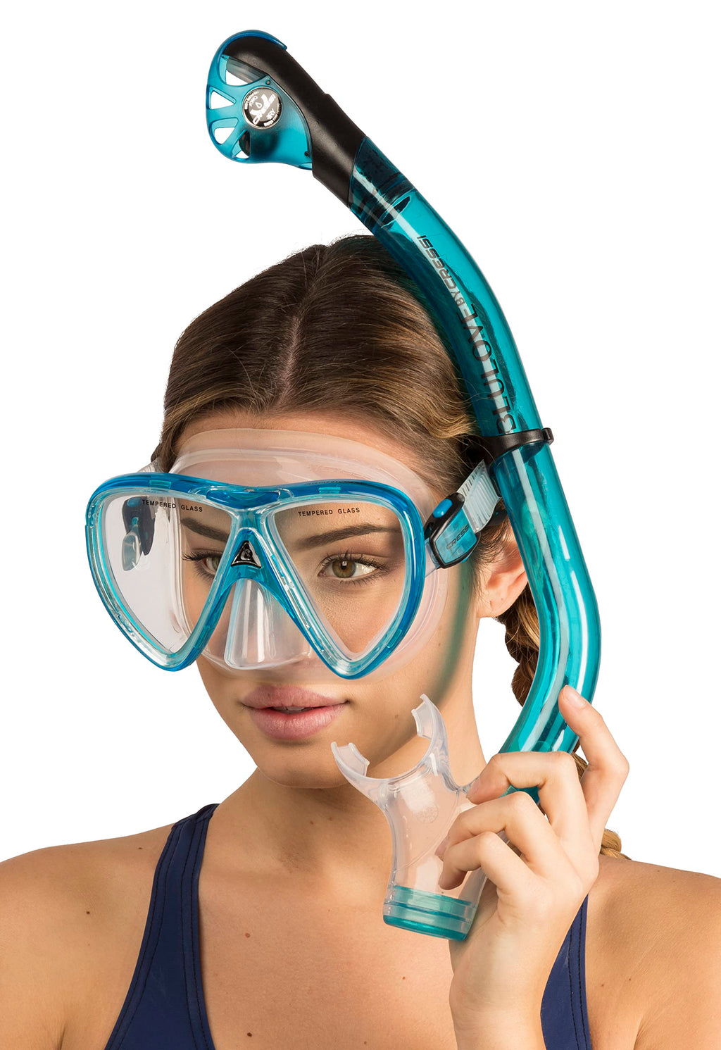 Cressi Ikarus & Orion Dry, Translucent Aqua, Clear/Translucent Aquamarine, One Size