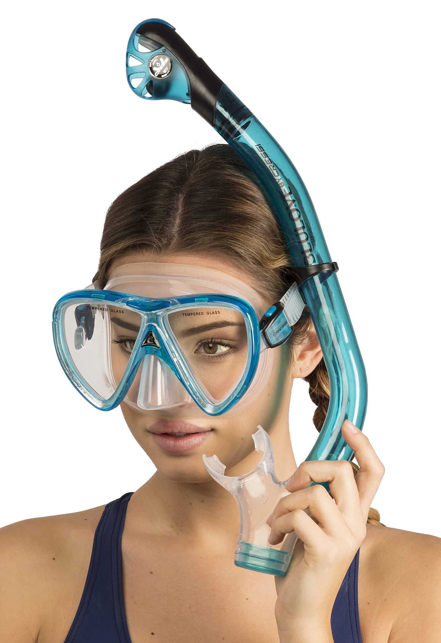 Cressi Ikarus & Orion Dry, Translucent Aqua, Clear/Translucent Aquamarine, One Size