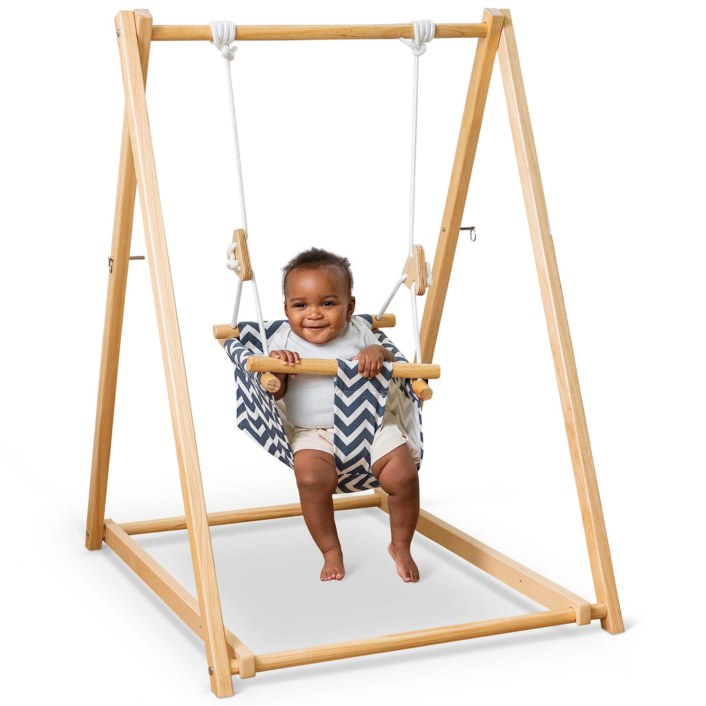 Avenlur Spruce Baby And Toddler Swing With Stand - Foldable Baby Swing - With Seat Belt And Padded Pillow - Free Standing Toddle