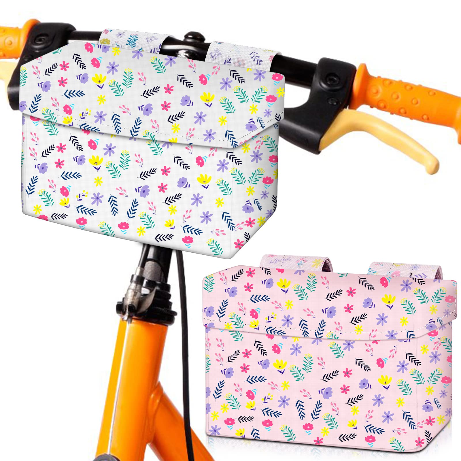2 Pcs Bike Basket Kids Girls Boys Bike Handlebar Bag Bicycle Front Storage Pouch Scooter Bicycle Accessories for Balance Scooter