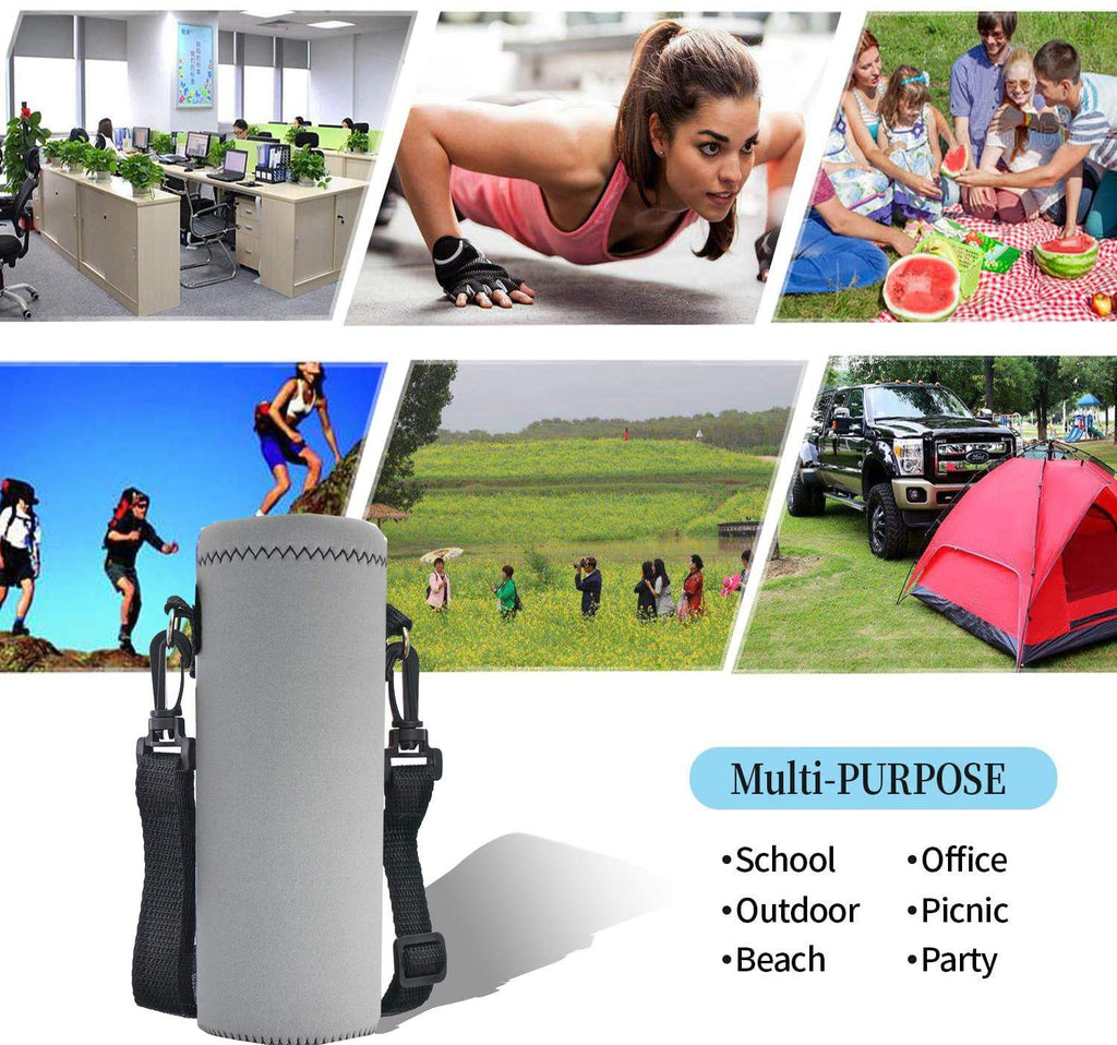 Aupet Water Bottle Carrier,Insulated Neoprene Water Bottle Holder Bag Case Pouch Cover 500Ml Adjustable Shoulder Strap, Great Fo