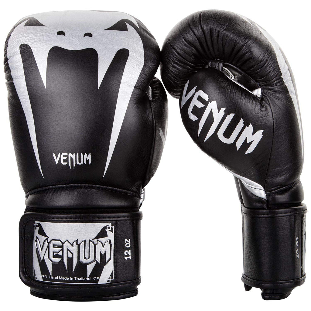 Venum Giant 30 Boxing Gloves - Nappa Leather - Blacksilver, 10 Oz