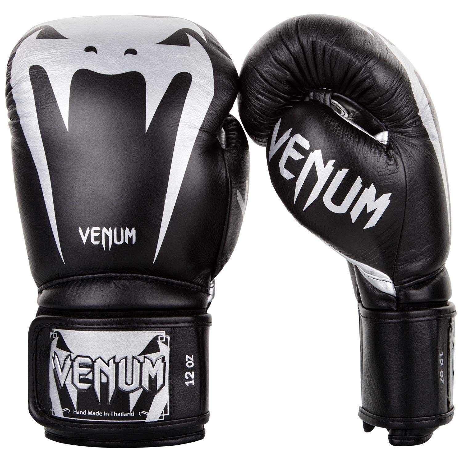 Venum Giant 30 Boxing Gloves - Nappa Leather - Blacksilver, 10 Oz