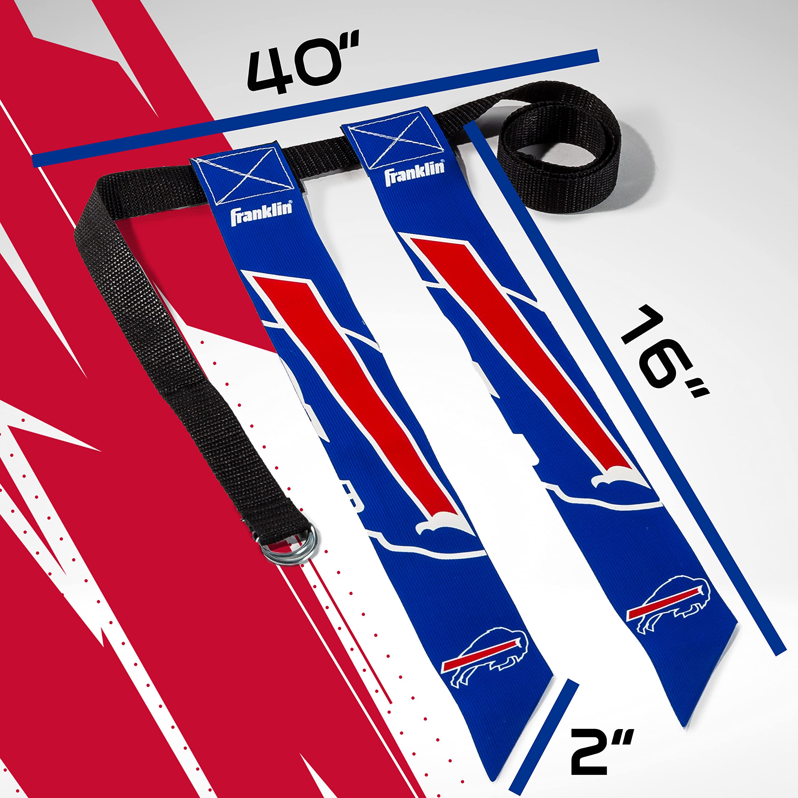 Franklin Sports Nfl Buffalo Bills Flag Football Sets - Nfl Team Flag Football Belts And Flags - Flag Football Equipment For Kids