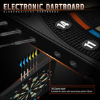 Cyeelife Electronic Dartboard&12 Soft Darts,8 Players&34 Games&255 Variations,Battery/Adapter/3 Languages Switching For Professi