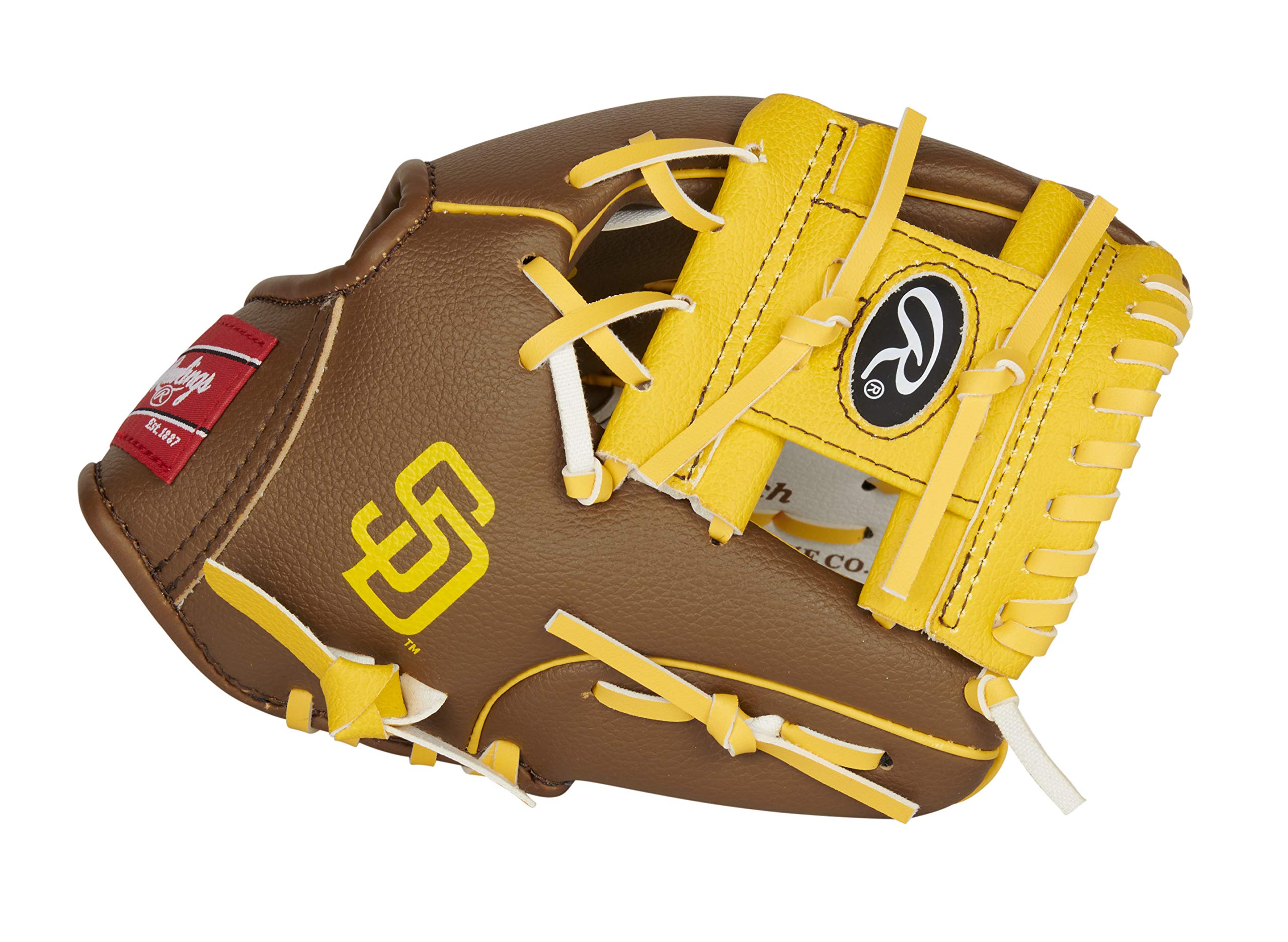 Rawlings MLB Team Logo Youth Glove Series, San Diego Padres, Brown, 10