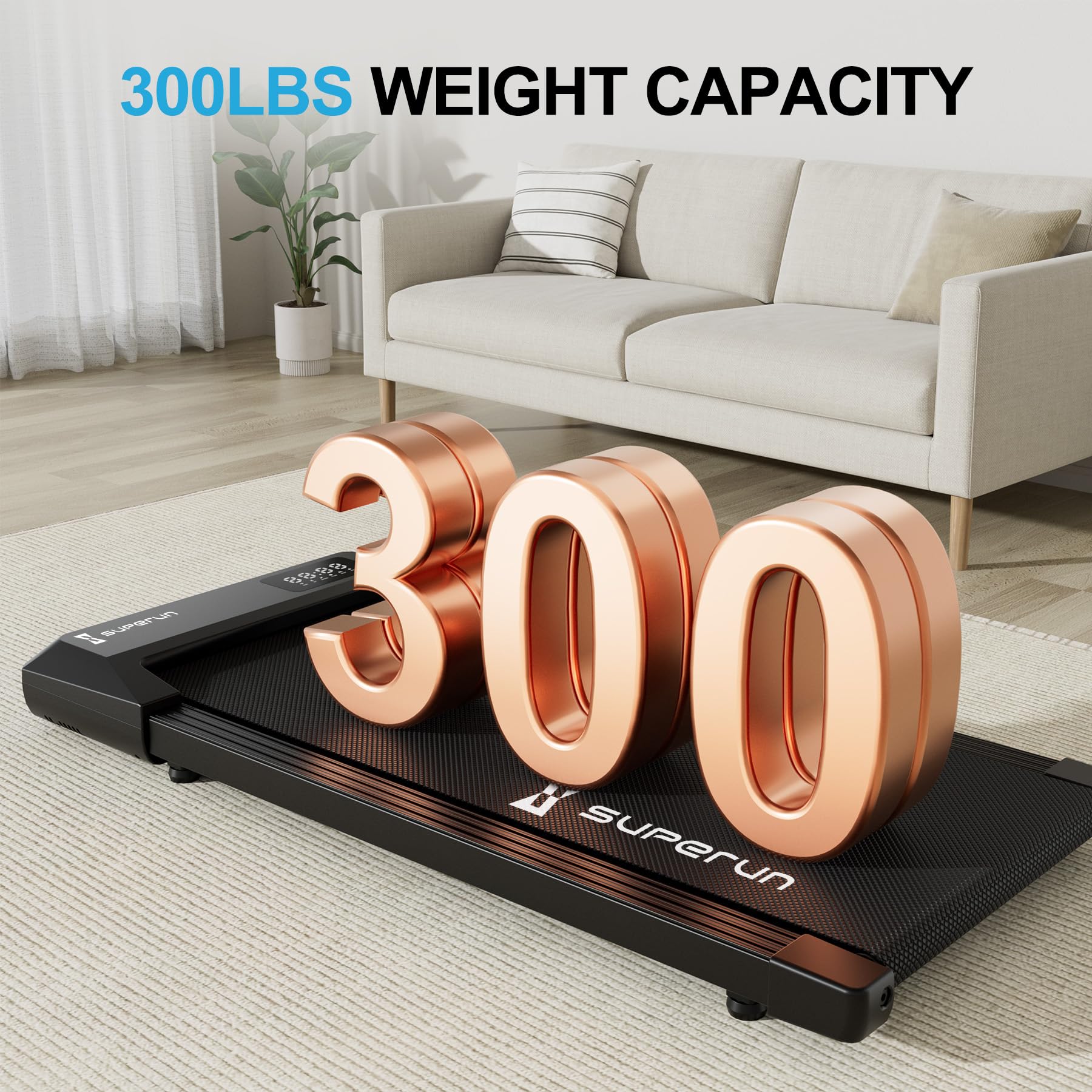 Superun Walking Pad, Under Desk Treadmill, 3 In 1 Portable Treadmill With Remote Control Led Display, 2.2 Hp Quiet Walking Joggi