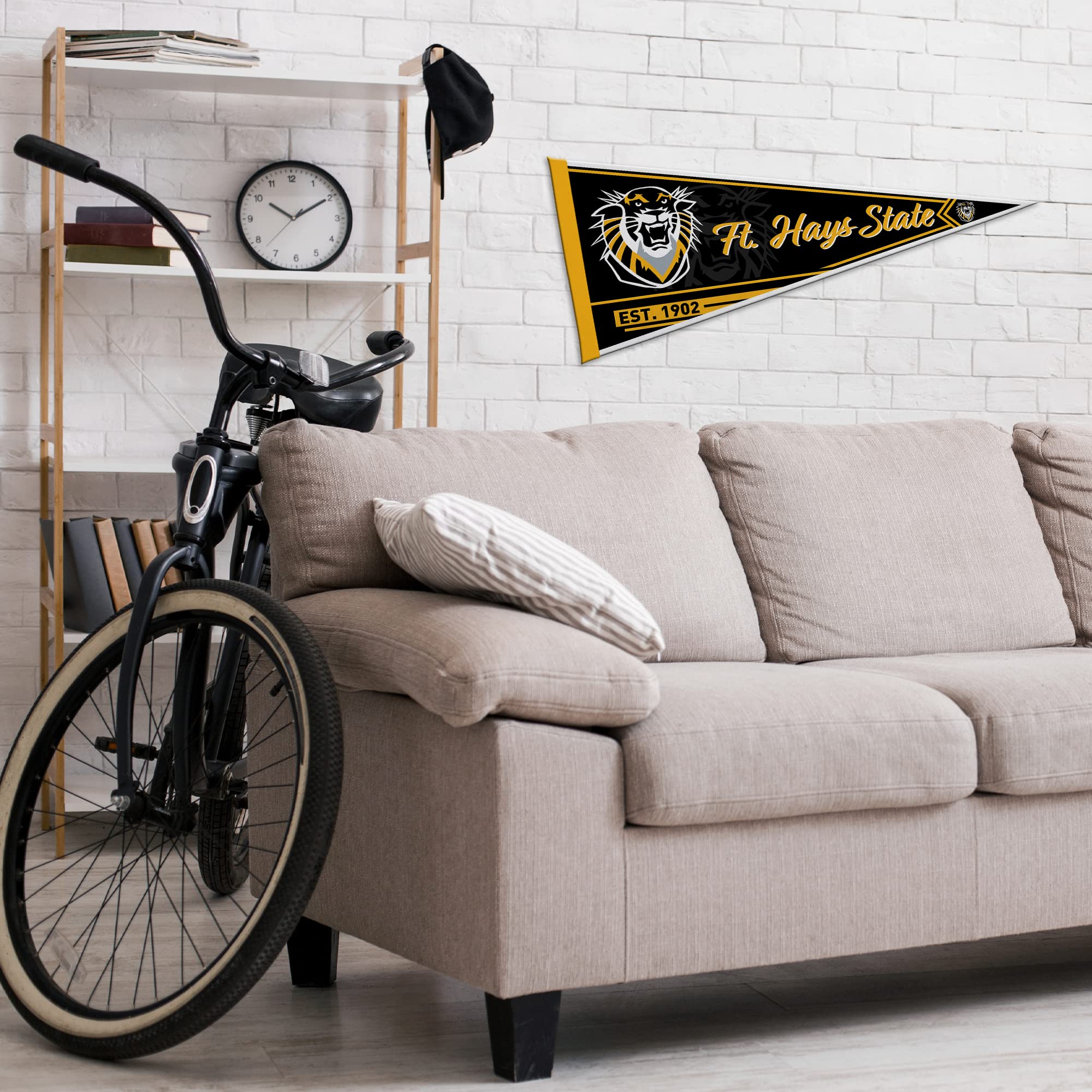 Rico Industries Ncaa Fort Hays State Tigers Classic 12'' X 30'' Felt Wall D  Cor Pennant - Great For Home/Bed Room/Man Cave D  C