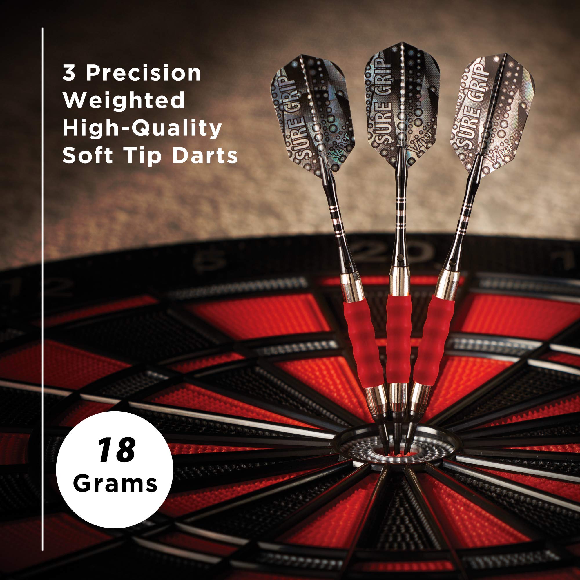 Viper Sure Grip Soft Tip Darts, Red, 18 Grams