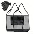 Black Morel Mushroom Mesh Foraging Bag with Bottom Support, Mushroom Hunting Harvesting Foraging Tote Bag (2 Set)